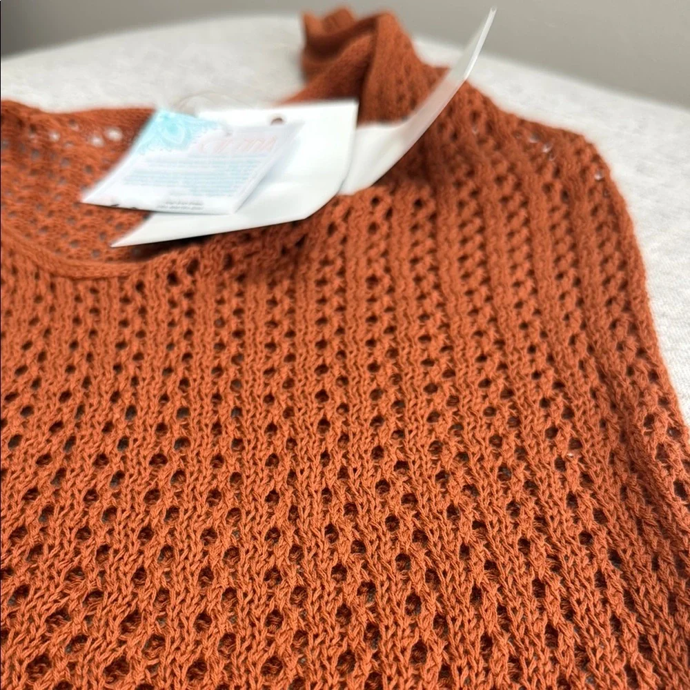 Women's Knit Swim Coverup in Rust brown - Picture 5 of 5